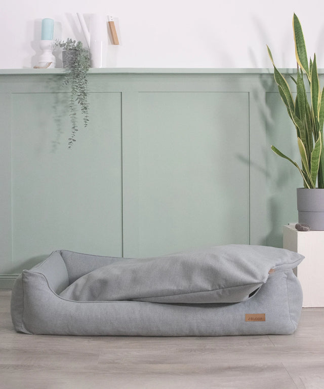 BUDDY. Hundebett mit Rand - grau/blau - aus recycelten Materialien - bei BUDDY. Hundezubehör online kaufen BUDDY. Hundebett mit Rand - grau/blau - aus recycelten Materialien - bei BUDDY. Hundezubehör online kaufen