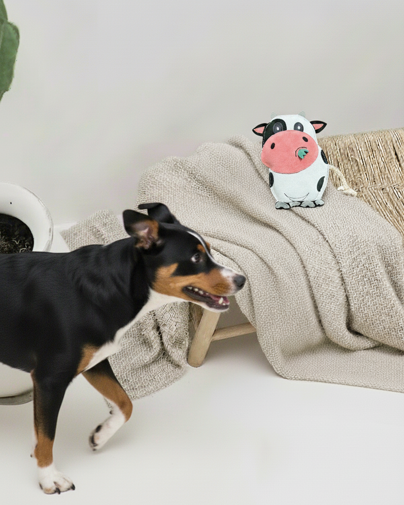 BUDDY. Hundespielzeug aus Leder "Kuh" - natürliches Hundespielzeug bei BUDDY. Hundezubehör online kaufen