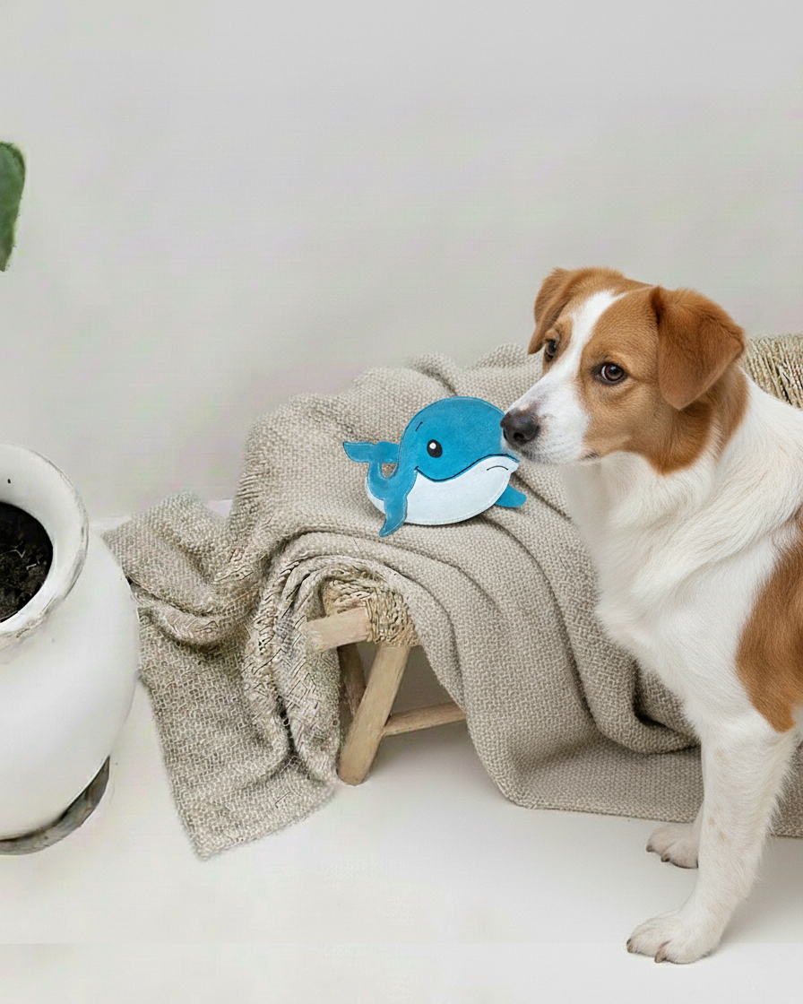 BUDDY. Hundespielzeug aus Leder "Wal" - natürliches Hundespielzeug bei BUDDY. Hundezubehör online kaufen
