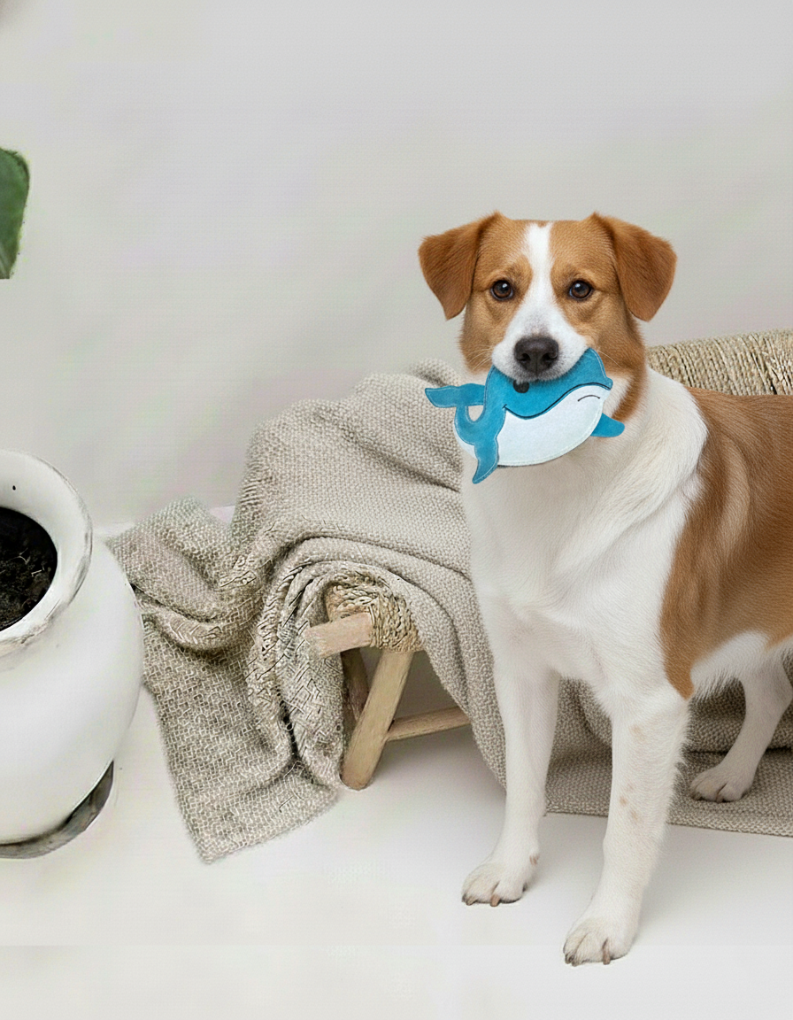BUDDY. Hundespielzeug aus Leder "Wal" - natürliches Hundespielzeug bei BUDDY. Hundezubehör online kaufen