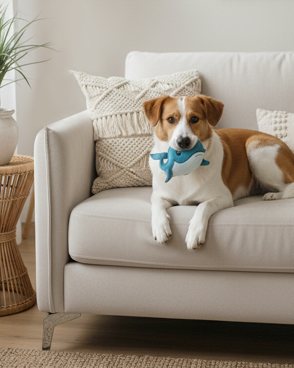 BUDDY. Hundespielzeug aus Leder "Wal" - natürliches Hundespielzeug bei BUDDY. Hundezubehör online kaufen