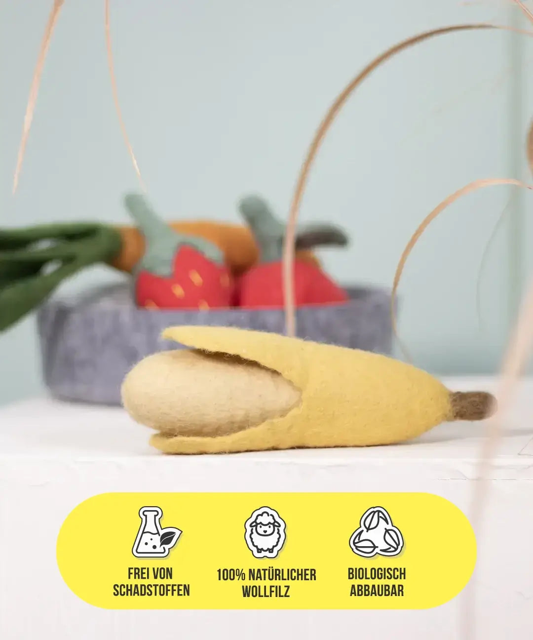 BUDDY. Hundespielzeug aus Wollfilz "Banane" - natürliches Hundespielzeug bei BUDDY. Hundezubehör online kaufen