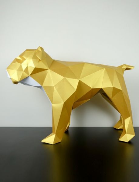 Papertrophy - 3D Dekofigur - Englische Bulldogge - bei BUDDY. Hundezubehör online kaufen