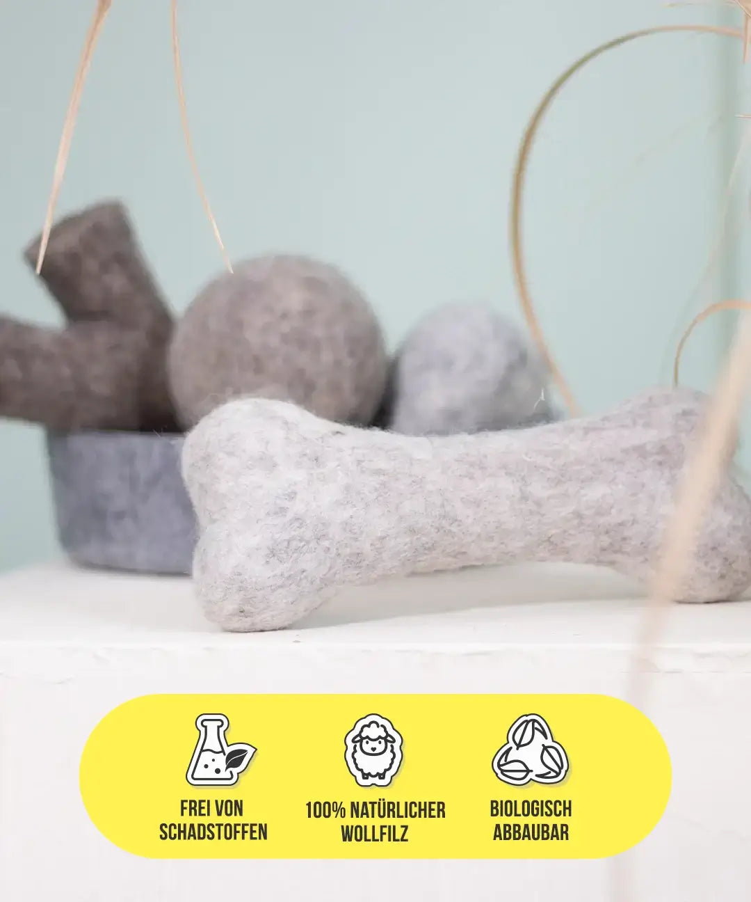 BUDDY. Hundespielzeug aus Wollfilz "Knochen" - natürliches Hundespielzeug bei BUDDY. Hundezubehör online kaufen