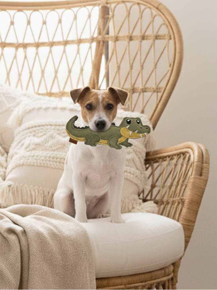 BUDDY. Hundespielzeug aus Leder "kleines Krokodil" - natürliches Hundespielzeug bei BUDDY. Hundezubehör online kaufen