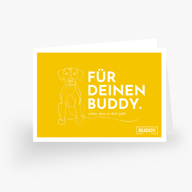 BUDDY. Geschenkgutschein - "Für deinen Buddy" - zum Ausdrucken - 10,00 € - bei BUDDY. Hundezubehör