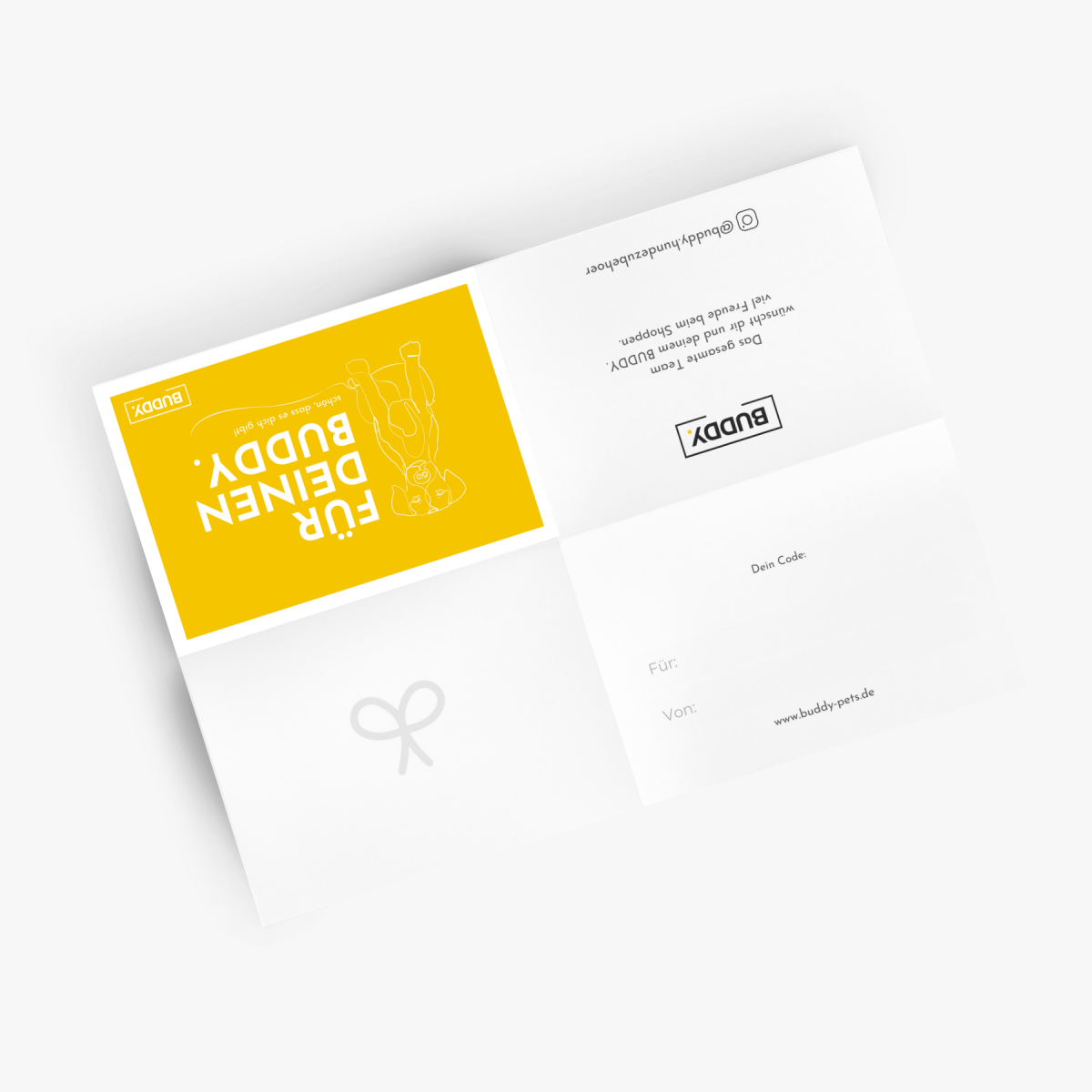 BUDDY. Geschenkgutschein - "Für deinen Buddy" - zum Ausdrucken - natürliches Gutschein bei BUDDY. Hundezubehör online kaufen