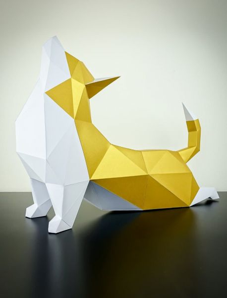 Papertrophy - Dekofiguren - Corgi gold / weiss - bei BUDDY. Hundezubehör