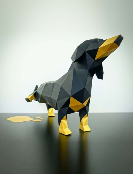 Papertrophy - Dekofiguren - Dackel schwarz / gold - bei BUDDY. Hundezubehör